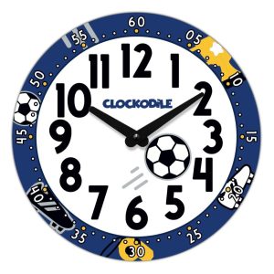 CLOCKODILE Dětské nástěnné hodiny modré – fotbal 25cm CCT0032