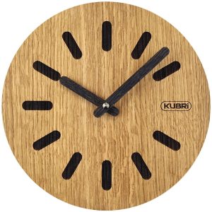 KUBRi 0171 – 20 cm hodiny z dubového masívu včetně dřevěných ručiček