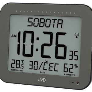 JVD DH9363.1 – Hodiny řízené signálem se zobrazením dne a měsíce v češtině a možností stálého osvětlení