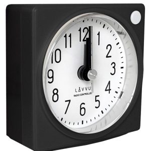 Lavvu LAR3021 – Černý rádiem řízený budík s funkcí STOP Second Hand – 3 ROKY ZÁRUKA!