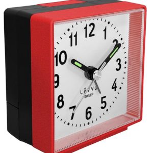 LAVVU LAS3011 – Červený budík SWEEP s plynulým chodem – 3 ROKY ZÁRUKA!