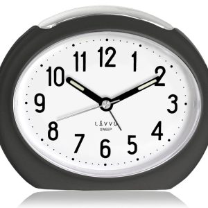 Lavvu LAS3051 – LAVVU Černý budík SWEEP s plynulým chodem – 3 ROKY ZÁRUKA!