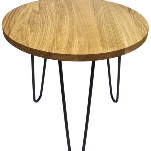 KUBRi 0502 – 60 cm dubový konferneční stolek s kovovými nohami