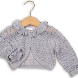 Svetr dívčí bolerko, Minoti, PRAIRIE 2, šedá – 110/116 | 5/6let