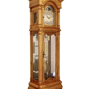 Adler 10029-OAK – Sloupové majestátní hodiny s půlovým závažovým strojem od německé firmy Hermle