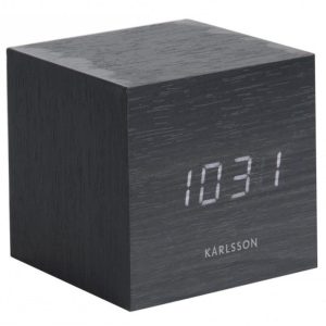 Designové LED hodiny s budíkem Karlsson KA5655BK 8cm
