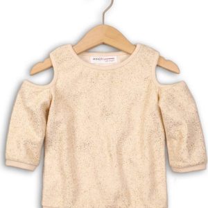 Halenka dívčí s holými rameny, Minoti, SHIMMER 5, béžová – 98/104 | 3/4let