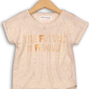 Tričko dívčí s krátkým rukávem, Minoti, SHIMMER 6, béžová – 152/158 | 12/13let