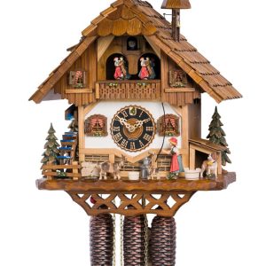 Hones 8643T – kukačky s nádhernou řezbářskou prací s automatickým nočním vypínáním zvuků