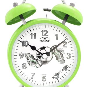 Bentime NB40-TB11501GF-O – dětský budík pro fanoušky fotbalu v zelené barvě