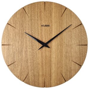 KUBRi HRC0097 – Velké dubové hodiny řízené signálem s tichým chodem