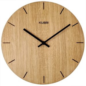 KUBRi HRC0077 – Dubové hodiny řízené signálem s tichým chodem