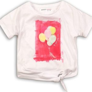 Tričko dívčí s krátkým rukávem, Minoti, PALM 2, bílá – 68/80 | 6-12m