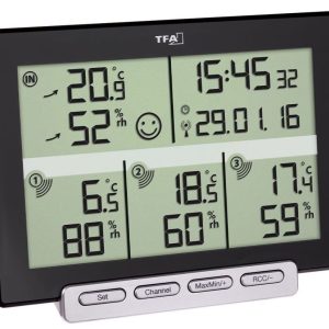 Teploměr a vlhkoměr s 3 bezdrátovými senzory TFA 30.3057.01 MULTI-SENSE