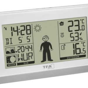 Domácí meteostanice s předpovědí počasí a postavičkou TFA 35.1159.02 WEATHER BOY – bílá