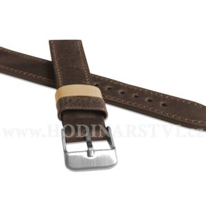 Tmavě hnědý prošitý řemínek LAVVU TAILOR z luxusní kůže Top Grain LSOUC24