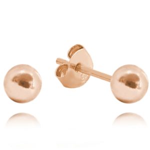 MINET Rose gold stříbrné náušnice KULIČKY 5 mm