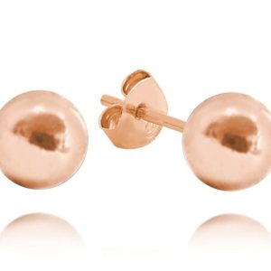 MINET Rose gold stříbrné náušnice KULIČKY 8 mm