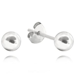 MINET Stříbrné náušnice KULIČKY 5 mm