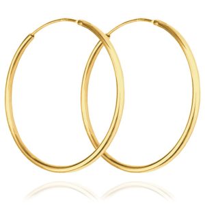 MINET Pozlacené stříbrné náušnice KRUHY 5 cm