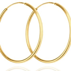 MINET Pozlacené stříbrné náušnice KRUHY 7 cm