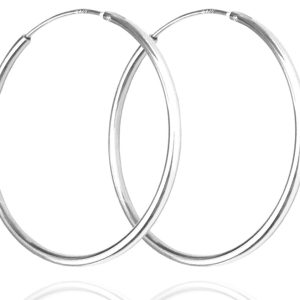 MINET Stříbrné náušnice KRUHY 7 cm