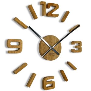 Flexistyle z54g – dubové nalepovací hodiny s průměrem 50-75 cm hnědé