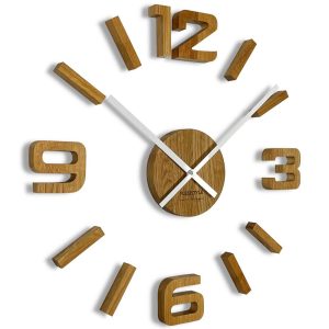 Flexistyle z54g – dubové nalepovací hodiny s průměrem 50-75 cm