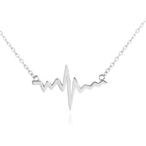 MINET Stříbrný náhrdelník z lásky HEARTBEAT