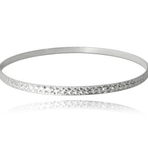 MINET Broušený pevný stříbrný náramek