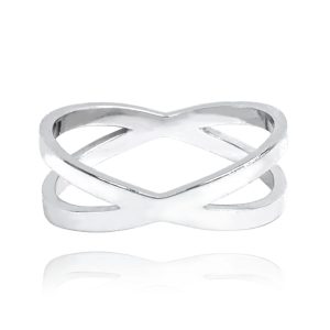 MINET Překřížený stříbrný prsten vel. 55