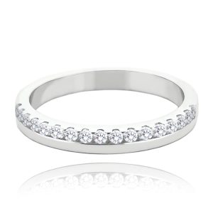 MINET+ Stříbrný snubní prsten s bílými zirkony vel. 64