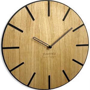 Flexistyle z216 – dubové nástěnné hodiny s průměrem 30 cm