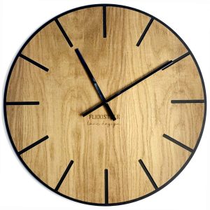Flexistyle z216 –  velké dubové nástěnné hodiny s průměrem 60 cm