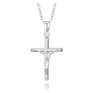 MINET Stříbrný náhrdelník JEŽÍŠ NA KŘÍŽI