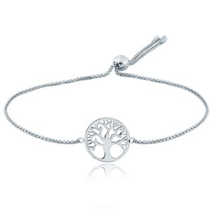 MINET Stříbrný stahovací náramek strom života