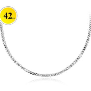 MINET Stříbrný řetízek PANCER 30mm – 42 cm