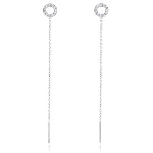 MINET Stříbrné náušnice kroužky se zirkony