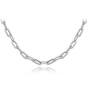 MINET Luxusní stříbrný náhrdelník se zirkony Ag 925/1000 14,10g