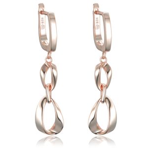 MINET Elegantní rose gold stříbrné náušnice