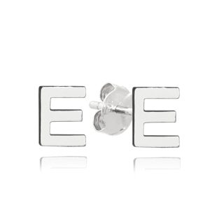 MINET Stříbrné náušnice písmeno „E“