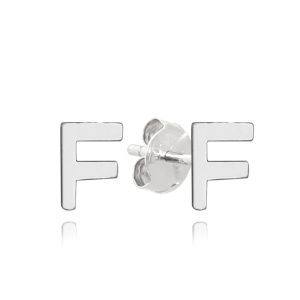 MINET Stříbrné náušnice písmeno „F“