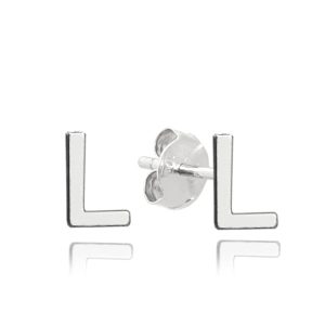 MINET Stříbrné náušnice písmeno „L“
