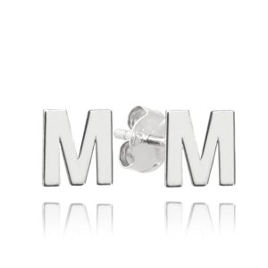 MINET Stříbrné náušnice písmeno „M“