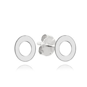 MINET Stříbrné náušnice písmeno „O“