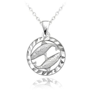 MINET Stříbrný náhrdelník Zodiac znamení RYBY