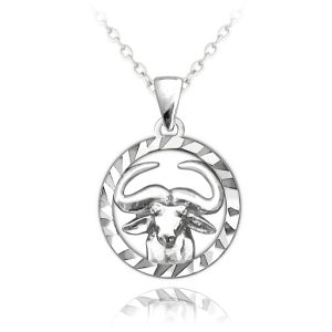 MINET Stříbrný náhrdelník Zodiac znamení BÝK