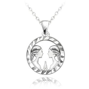 MINET Stříbrný náhrdelník Zodiac znamení BLÍŽENCI