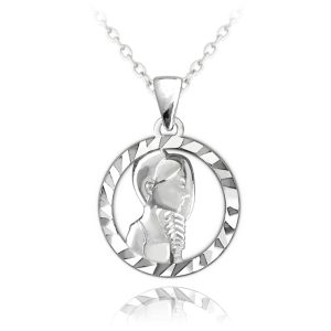 MINET Stříbrný náhrdelník Zodiac znamení PANNA