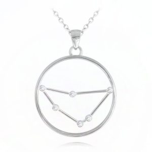 MINET Stříbrný náhrdelník Stars znamení KOZOROH Czech Crystal